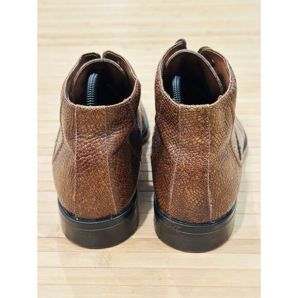 Marco Vicci Brown Crocodile Boots Freetown Lace Up Men’s 9 M Stunning - Picture 7 of 12